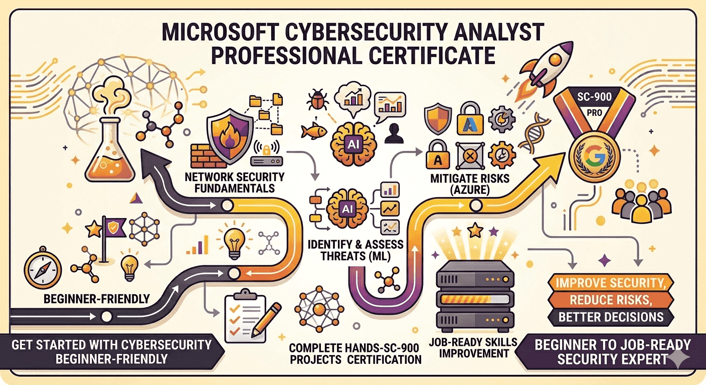 Microsoft Cybersecurity Analyst Professional Certificate: Beginner to Job-Ready Security Expert